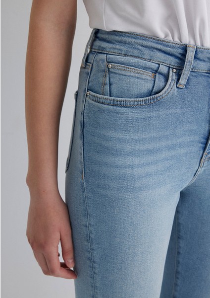 Star Gold Shape Puslu Buz Mavi Jean Pantolon 101077-89180