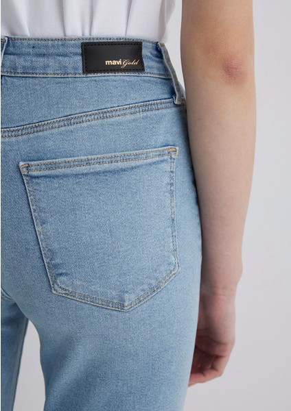 Star Gold Shape Puslu Buz Mavi Jean Pantolon 101077-89180