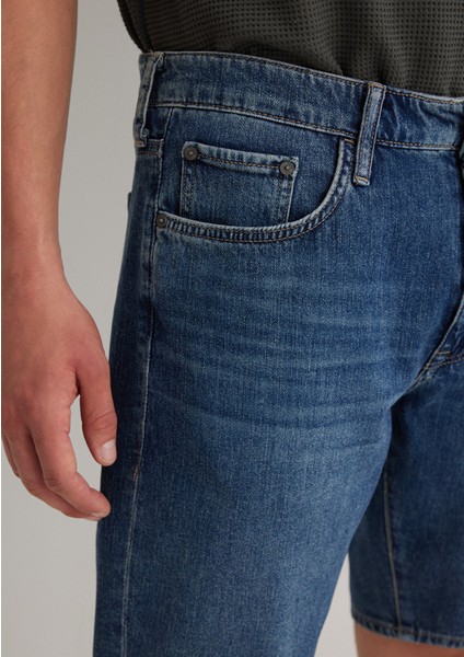 Lucas Street Gölgeli Koyu Mavi Jean Şort 0412607-89929