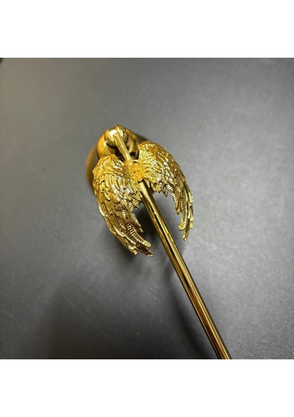 Sarılan Melek Kanatlı Mum Söndürücü-Gold