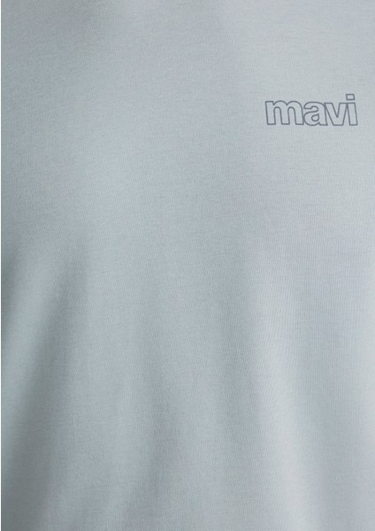 Mavi Logo Baskılı Yeşil İnterlok Tişört 0610360-70148