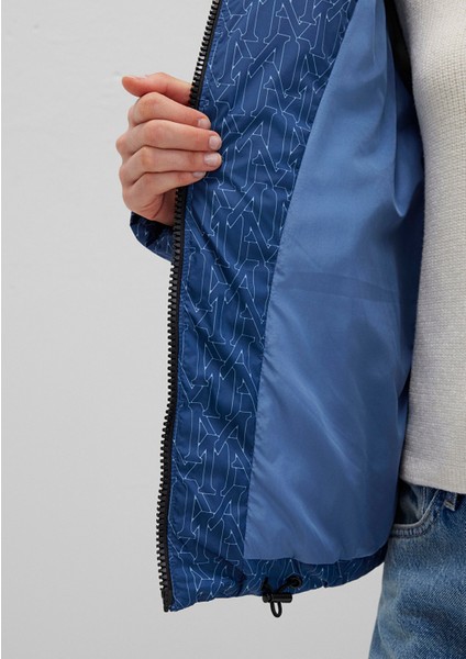 Su İtici Baskılı Lacivert Şişme Mont 1110706-90368