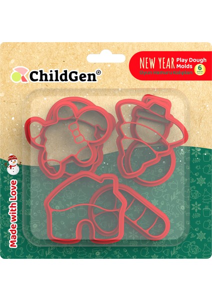 Yeni Yıl Oyun Hamuru Kalıbı Seti- 6 Parça
