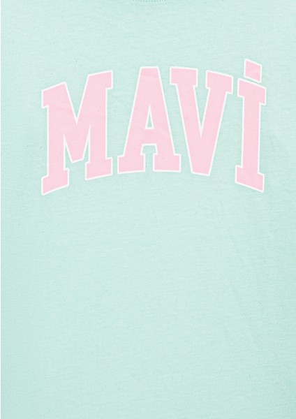 Mavi Logo Baskılı Yeşil Tişört 7610109-71643