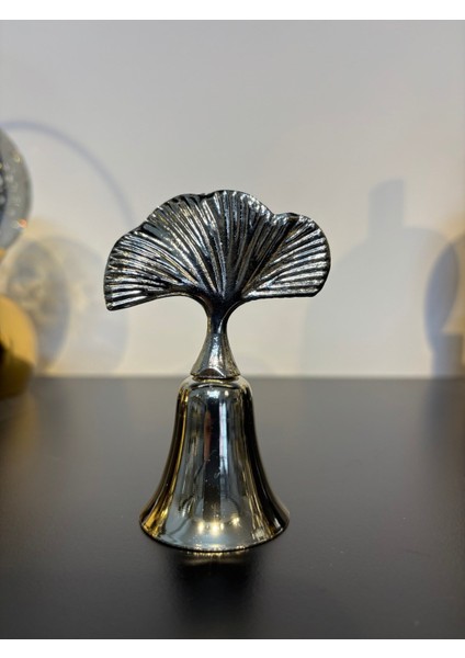 Gingko Yapraklı Metal Çan Mum Söndürücü-Gümüş