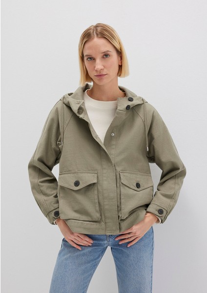 Kapüşonlu Haki Ceket 1110625-71818