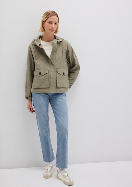Kapüşonlu Haki Ceket 1110625-71818