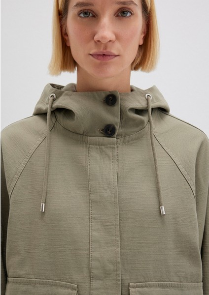 Kapüşonlu Haki Ceket 1110625-71818