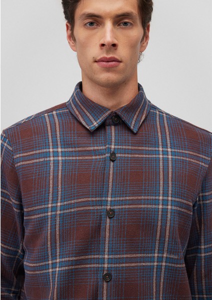 Kareli Kahverengi Gömlek 0211334-89073