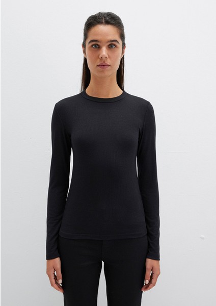 Uzun Kollu Siyah Basic Tişört 1612817-900