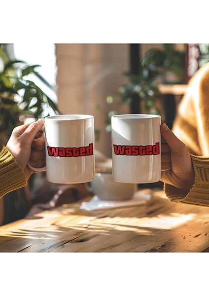 Wasted Yazı Tasarımlı Beyaz Seramik Baskılı Kupa Bardak fiyatları