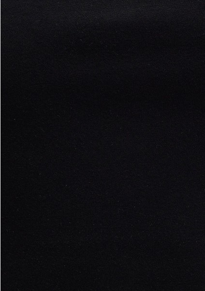 Kare Yaka Siyah Crop Top 1612657-900