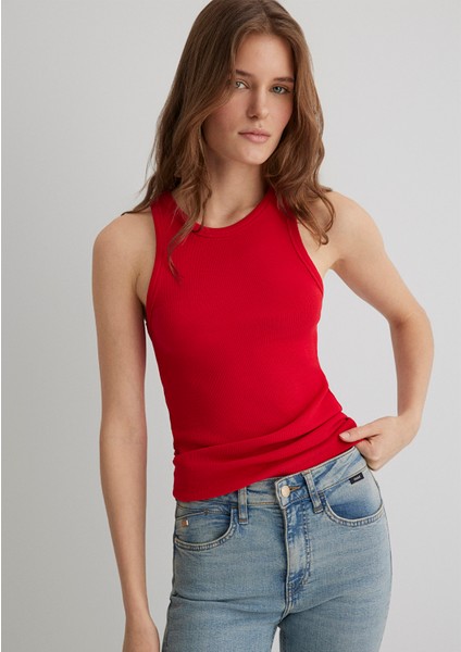 Halter Yaka Kırmızı Basic Atlet 1612462-70467