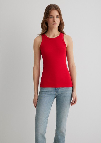 Halter Yaka Kırmızı Basic Atlet 1612462-70467