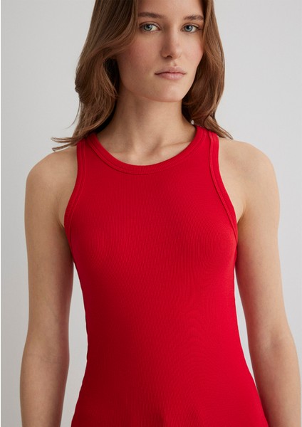 Halter Yaka Kırmızı Basic Atlet 1612462-70467