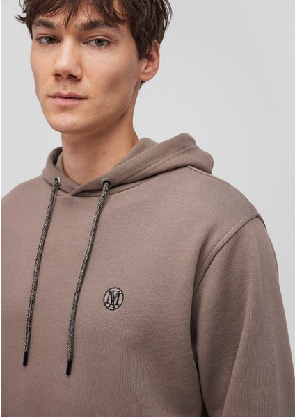 Mavi Logo Nakışlı Kapüşonlu Kahverengi Sweatshirt 065809-87875