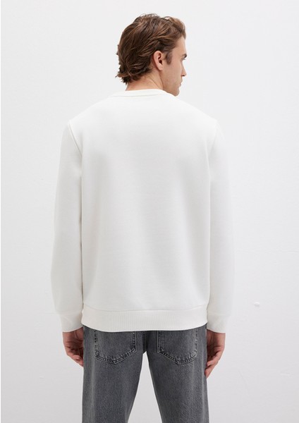 Mavi Logo Baskılı Ekru Sweatshirt 0S10203-70057