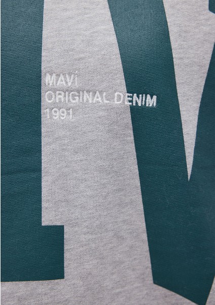 MV Logo Baskılı Gri Sweatshirt 1S10147-80196