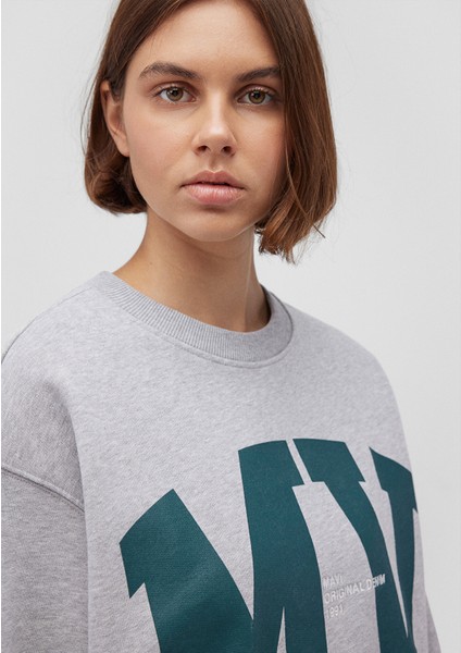 MV Logo Baskılı Gri Sweatshirt 1S10147-80196
