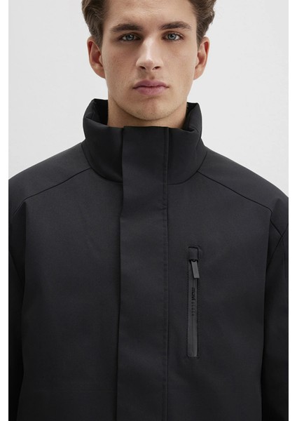 Loose Fit Dik Yaka Fermuarlı Mont Erkek Mont 0110540 modelleri