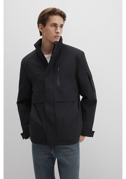 Loose Fit Dik Yaka Fermuarlı Mont Erkek Mont 0110540 indirimleri