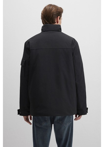 Loose Fit Dik Yaka Fermuarlı Mont Erkek Mont 0110540