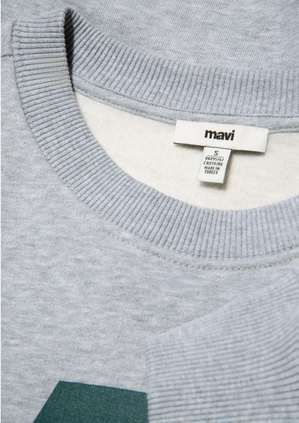 MV Logo Baskılı Gri Sweatshirt 1S10147-80196