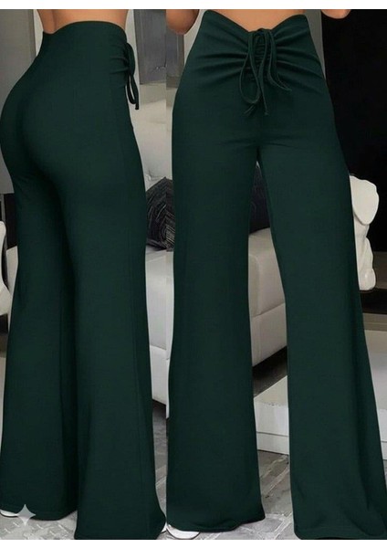 Kadın Yüksek Bel Önden Büzgülü Ispanyol Ithal Krep Pantolon modelleri