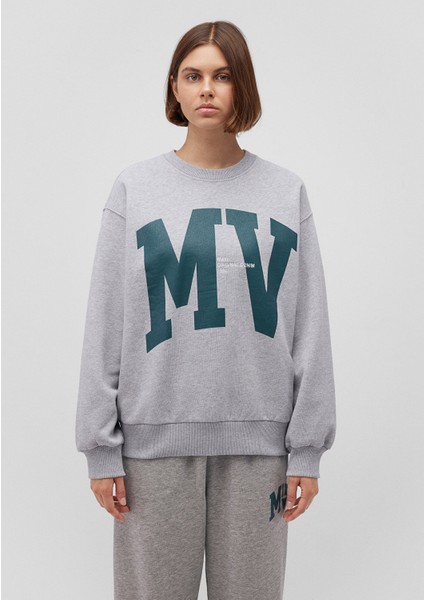 MV Logo Baskılı Gri Sweatshirt 1S10147-80196
