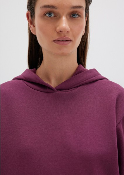 Kapüşonlu Mor Basic Sweatshirt 167299-70670