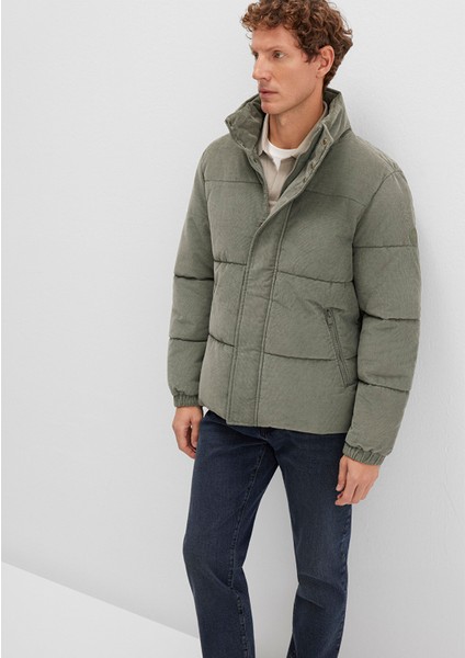 Dik Yaka Yeşil Kadife Ceket 0110476-85485