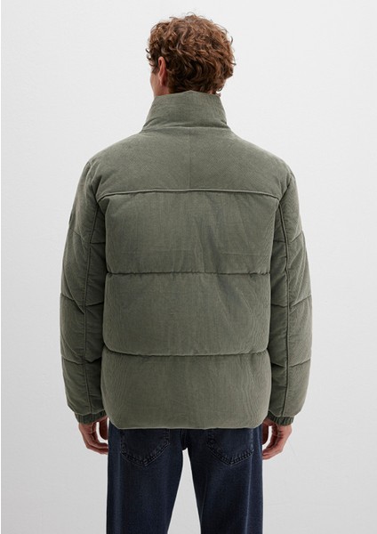 Dik Yaka Yeşil Kadife Ceket 0110476-85485