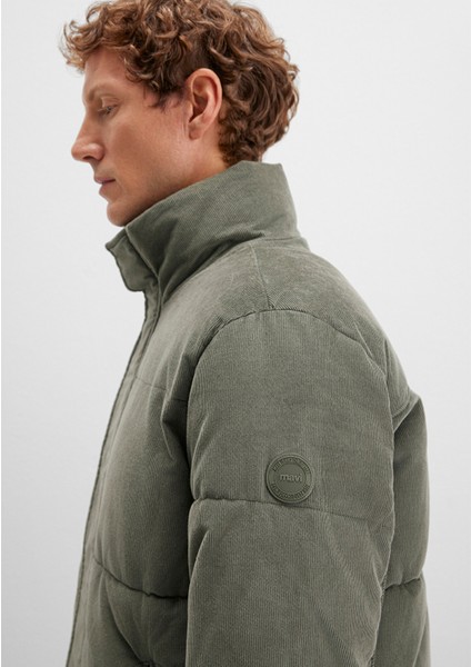 Dik Yaka Yeşil Kadife Ceket 0110476-85485