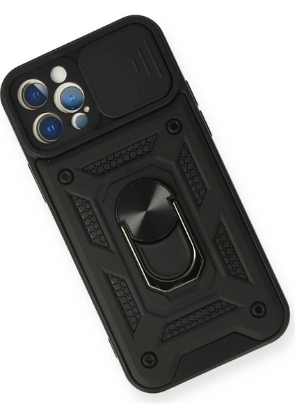 iPhone 12 Pro Kılıf Pars Lens Yüzüklü Silikon - Siyah modelleri
