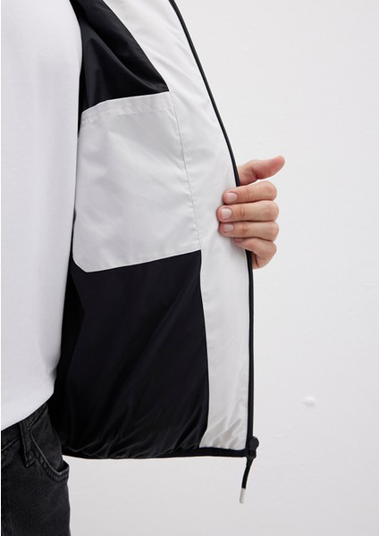 Kapüşonlu Gri Şişme Mont 0110360-83746