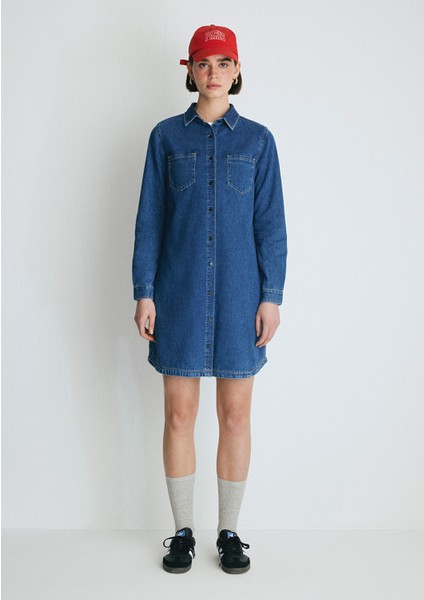 Liz Everyday Koyu Mavi Jean Elbise 130656-86430