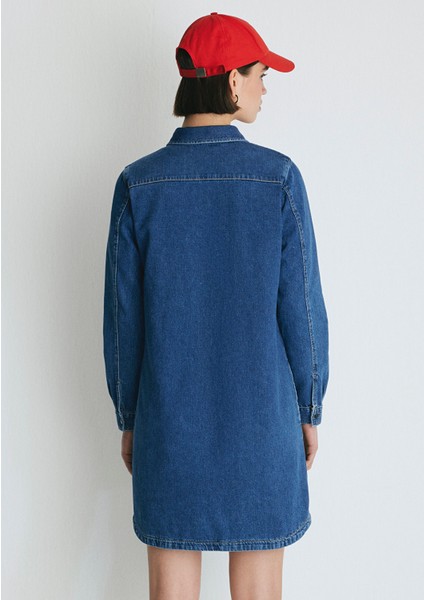 Liz Everyday Koyu Mavi Jean Elbise 130656-86430