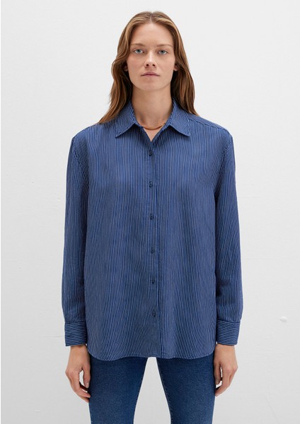 Çizgili Lacivert Gömlek 1210683-80736