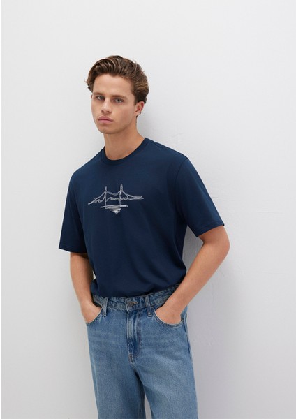 İstanbul Baskılı Lacivert Tişört 0611881-70490