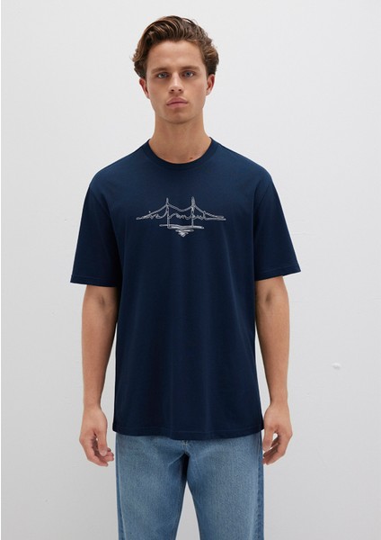 İstanbul Baskılı Lacivert Tişört 0611881-70490