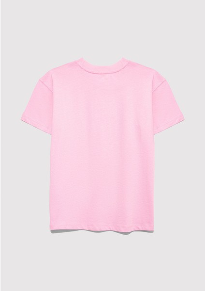 Mavi Logo Baskılı Pembe Tişört 7610386-70972