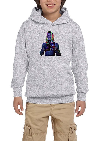 Muhammed Ali Color Gri Çocuk Kapşonlu Sweatshirt