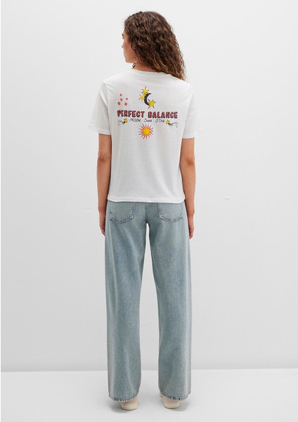 Sunrise Baskılı Ekru Tişört 1613523-80194