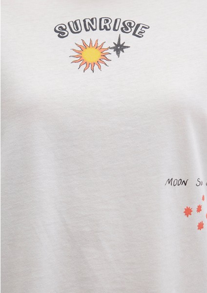 Sunrise Baskılı Ekru Tişört 1613523-80194