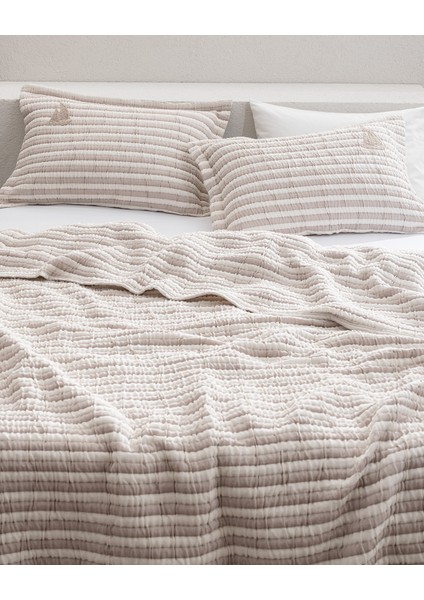 Quinquis Çift Kişilik Pamuklu Yatak Örtüsü - Bej fiyatları