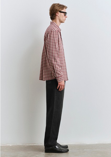 MV Baskılı Kareli Kırmızı Gömlek 0211686-90909