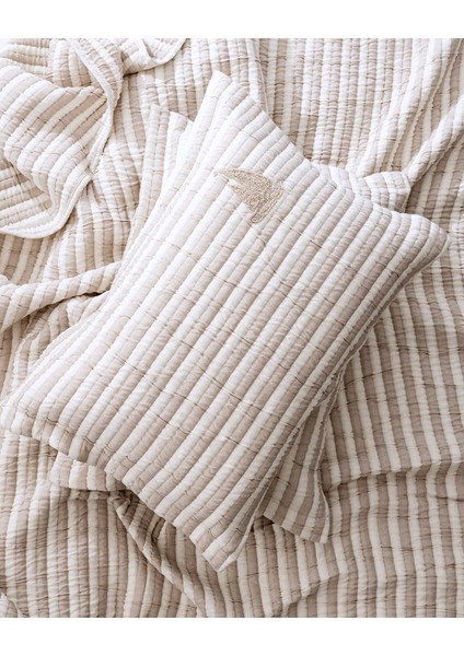 Quinquis Çift Kişilik Pamuklu Yatak Örtüsü - Bej indirimleri