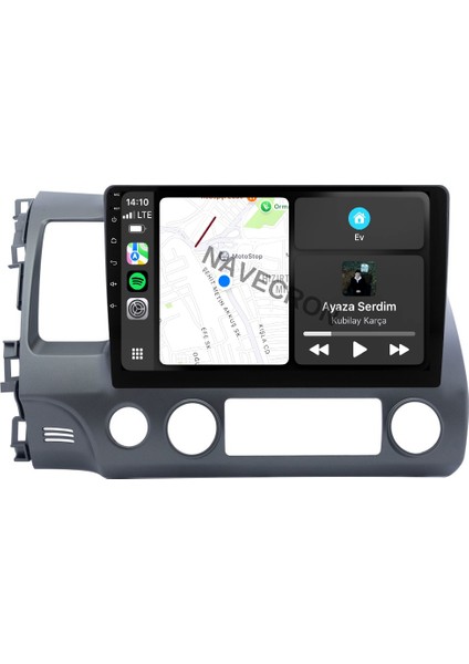 Honda Cıvıc Fd6 2006-12 10"uyumlu Android Multimedia Gerçek 4/64 Kablosuz Carplay Geri Görüş Kameralı