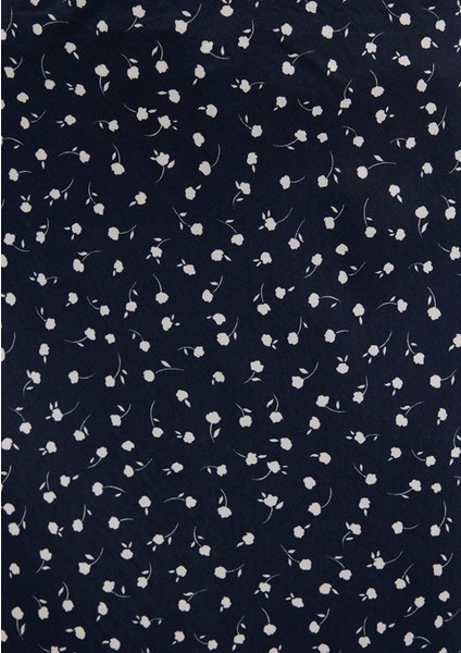 Baskılı Lacivert Midi Etek 1310583-91006