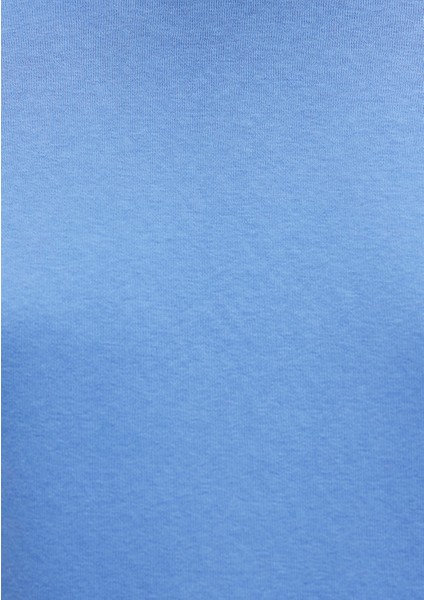 Bisiklet Yaka Mavi Basic Sweatshirt 1610198-70790